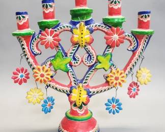 305 Vintage hand painted Mexican folk art pottery