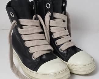 073 16 Rick Owens high top leather sneakers