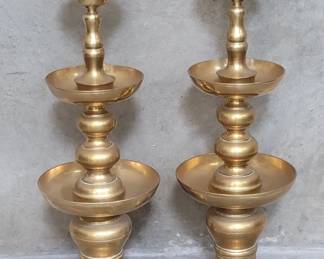 071 483 Pair of vintage Japanese brass large temple