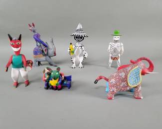 420 Group of signed Mexican folk art hand painted