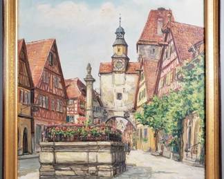 377 F. Hauster signed oil on canvas painting