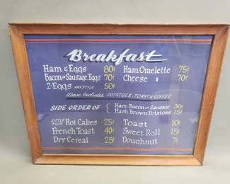 72 Vintage hand painted Breakfast menu