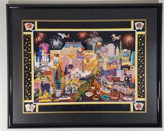 354h Vintage Roxy Las Vegas Lights lithograph