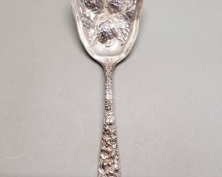 134 12 Antique Stieff sterling strawberry serving spoon