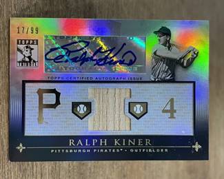 371h 2010 Topps Ralph Kiner 1799 signed bat card