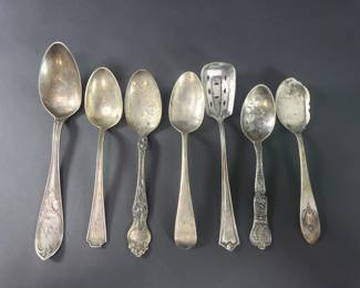 160 93 Group of vintage sterling silver flatware