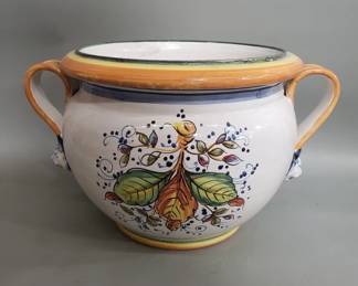 251 Hand painted Italian style ceramic planter