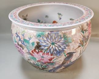 168 Chinese handpainted porcelain fishbowl planter pot