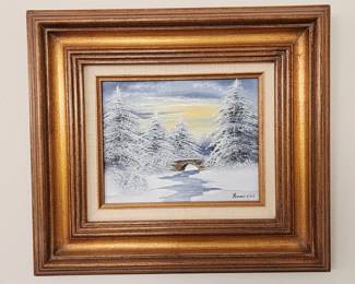 199 351h Vintage hand painted oil on canvas
