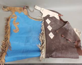 129 437 Pair of vintage leather chaps