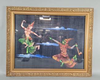599 Oil painting on fabric Thai Lapidary Thailand