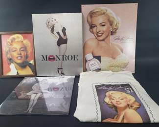 412 Group of Marilyn Monroe shirt, prints, and