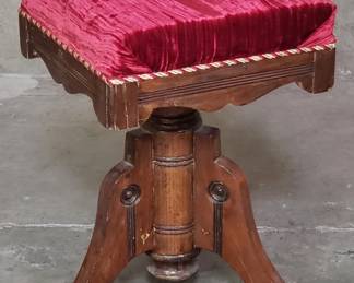 190 Antique walnut piano stool