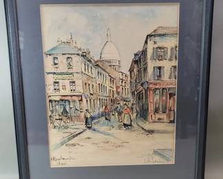 378 Vintage signed mixed media painting
