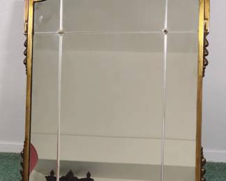 321h Antique brass frame ornate heavy mirror