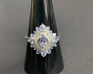 530h Sterling silver and tanzanite ring