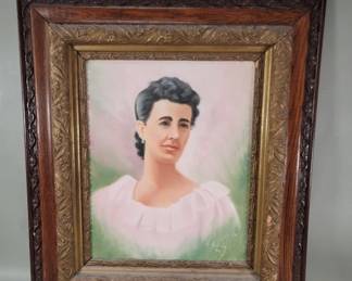 366 Signed portrait oil painting on canvas