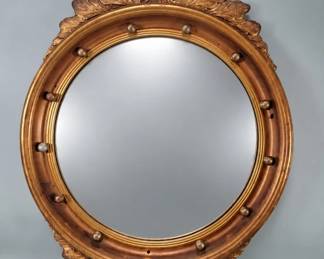 140 Vintage carved wood Federal style eagle convex