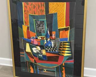463h Framed artist signed Marcel Molly numbered