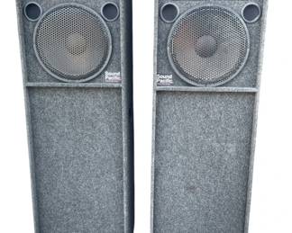 197 342h 2 large Sound Pacific Inc. speakers on wheels