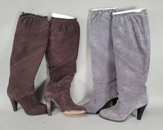 476 Two pairs of Vero Cucio suede womens knee boots
