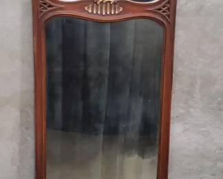 417 Vintage walnut wall mirror