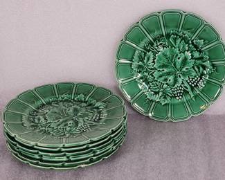 123 313h 8 Sarreguemines France majolica plates
