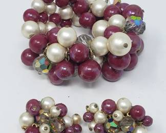 108 Vintage Kramer wrap bracelet and clipon earrings