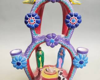 306 Vintage Mexican folk art Nacimento pottery