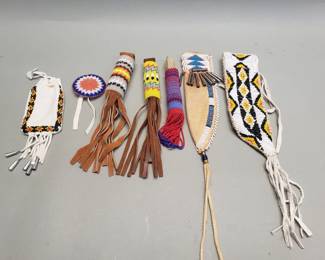 217 Group of Native American style sheaths and key