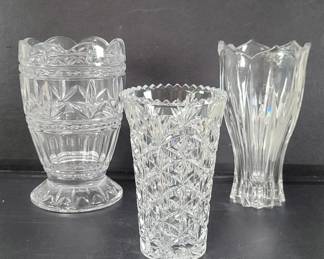 475 Three glass vases