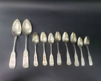 91 Group of vintage silver flatware
