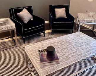 Bernhardt arctic coffee and side tables