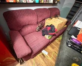 Red sofa is $25.00. Contact Lynn 402-350-9677.