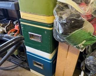 Vintage Coleman coolers.