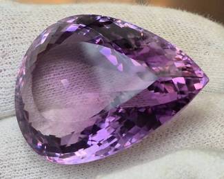 77.83 Carat Natural Amethyst; Pear Faceted Cut