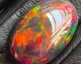 Natural Welo Black Opal with Exceptional Play-of-Color; Carat Weight & Retail to Be Added