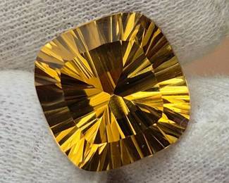 13.38 Carat Natural Citrine Starburst Cut