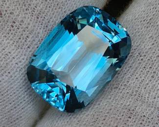 19.35 Carat Natural Electric Swiss Blue Topaz