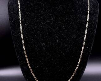 Estate Fancy Link Chain in 14k White Gold, Long Length