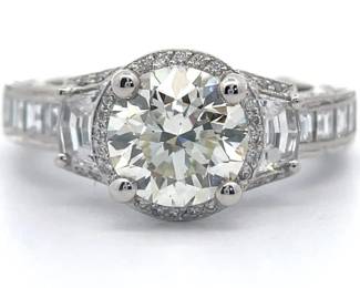 Tacori 3.35 Carat Diamond Ring in Platinum w/ 2.09 Carat VVS2/I Center