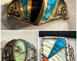 Southwestern style rings in men and woman's sizes