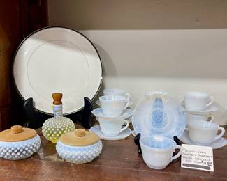 MACBETH EVANS AMERICAN SWEETHEART CUPS/SAUCERS, FENTON OPALESCENCE