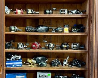 DOCTOR HAROLD GRIFFIN’S COLLECTION OF FISHING REELS-PENN, DAIWA, SHIMANO, METTLE H20 EXPRESS & MORE