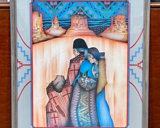 FRAMED, MATTED & SIGNED AMADO M PENA JR PRINT “LOS REGALOS”