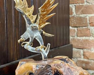 VINTAGE GLASS BARON BLOWN GLASS BALD EAGLE