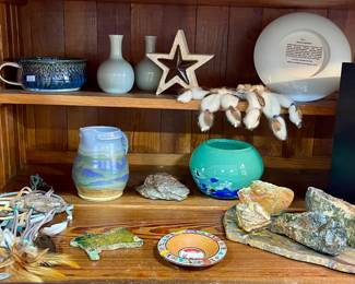 SIGNED POTTERY, NATIVE AMERICAN DECOR, ROCKS AND SLABS
