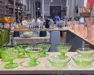 GREEN DEPRESSION GLASS