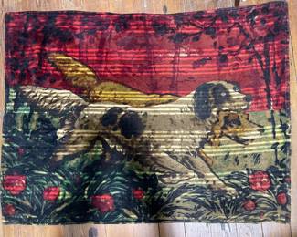 VINTAGE HUNTING DOG TAPESTRY