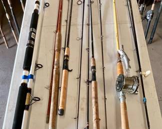MORE OF DOCTOR HAROLD GRIFFIN’S ROD & REEL COLLECTION-SNAPPER #3715, EXCELON GRAPHITE,  OFFSHORE ANGLER POWER STICK MODEL #PS155, & MORE